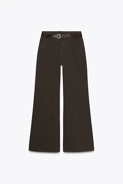 Z1975 HIGH-WAISTED WIDE LEG BELTED JEANS