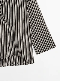 Striped cotton blend kimono