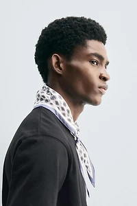 100% SILK GEOMETRIC PRINT SCARF