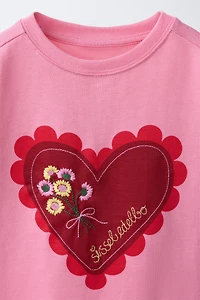 T-SHIRT CŒUR ET BRODERIES SISSEL EDELBO X ZARA KIDS