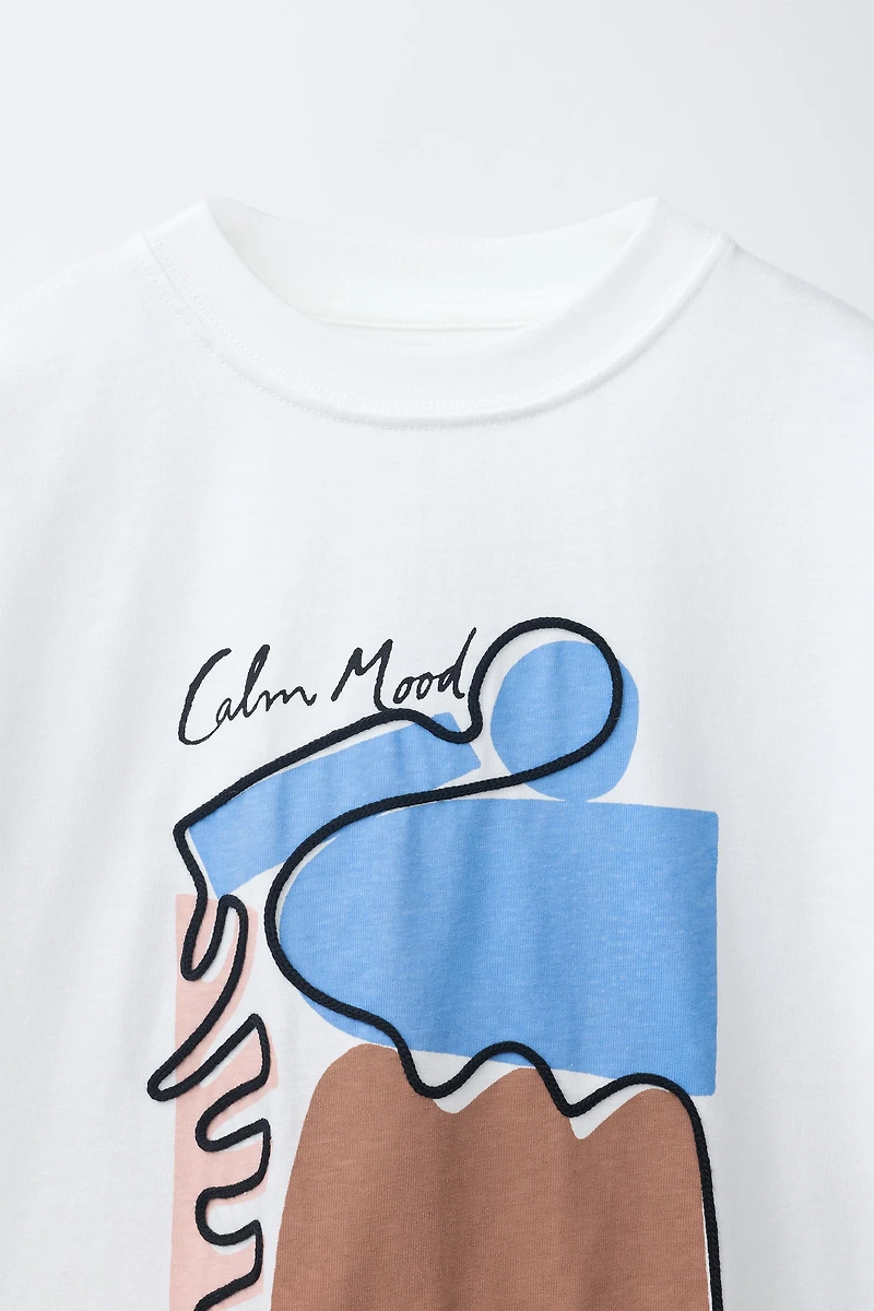 EMBROIDERED CORD PRINT T-SHIRT