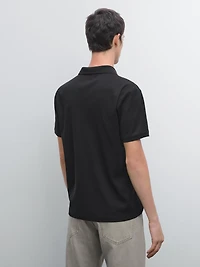 Short sleeve polo shirt with collar detail