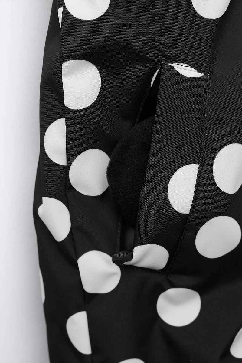 WATER-RESISTANT AND WINDPROOF POLKA DOT OVERALLS