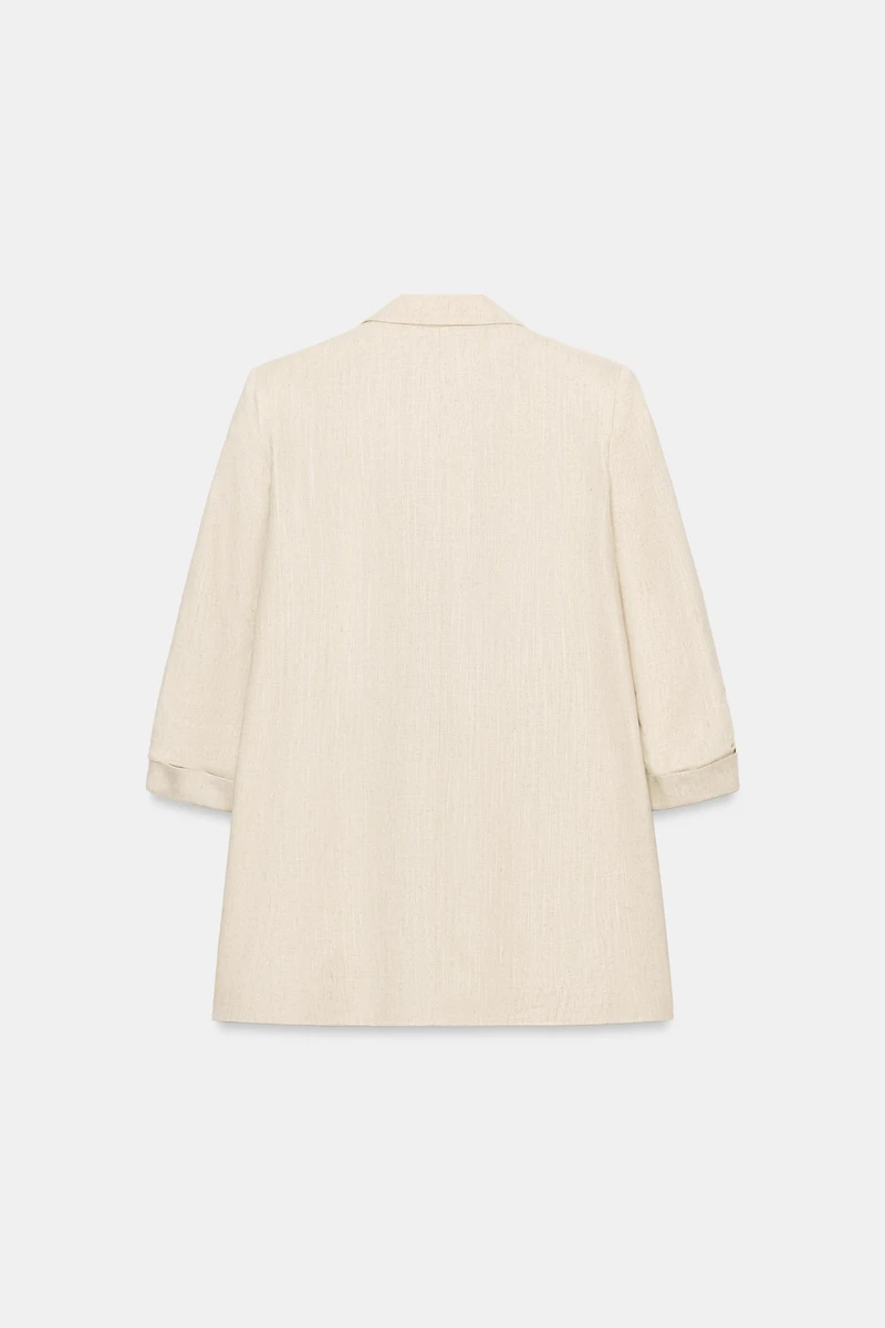 OPEN BLAZER WITH ROLLED-UP SLEEVES