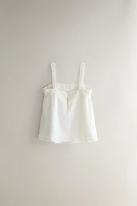LACE AND PINTUCK STRAPPY TOP