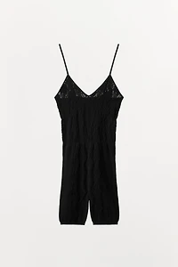 SEAMLESS LACE SHORT JUMPSUIT