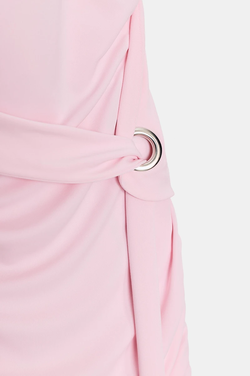 DRAPED HALTER MINI DRESS