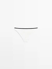 Contrast textured bikini bottoms