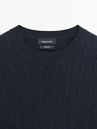 100% cotton cable-knit sweater