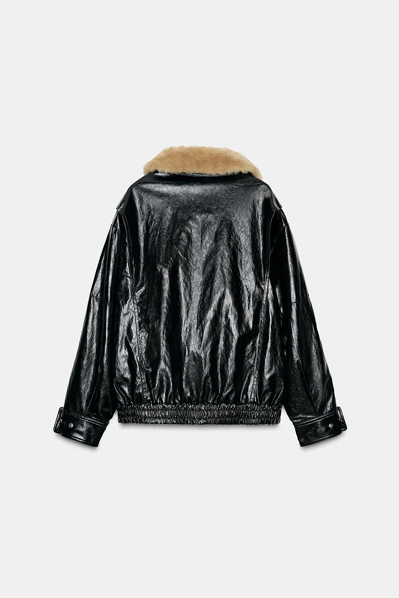 FAUX FUR COLLAR JACKET ZW COLLECTION