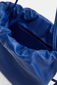 LEATHER DRAWSTRING CROSSBODY BAG