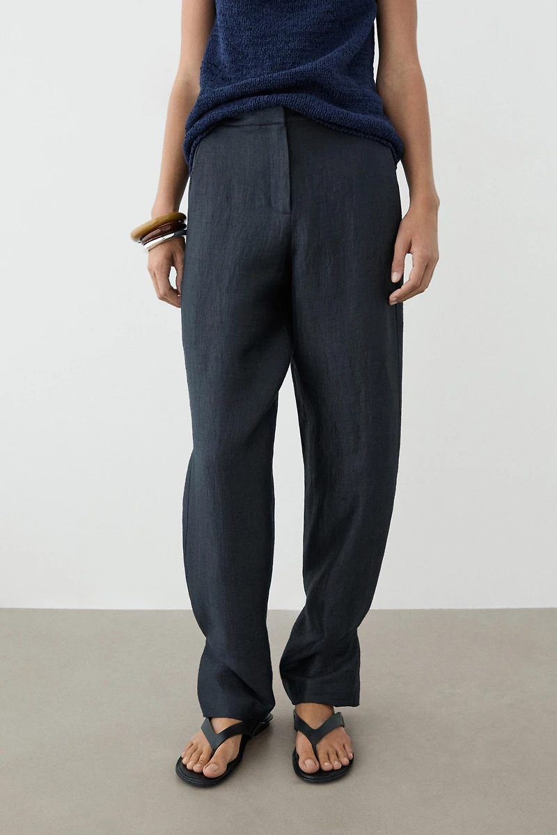 Pantalon avec bas froncé