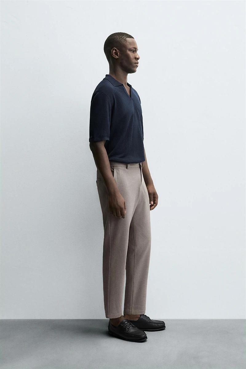 TEXTURED STRETCH PANTS