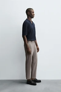 TEXTURED STRETCH PANTS