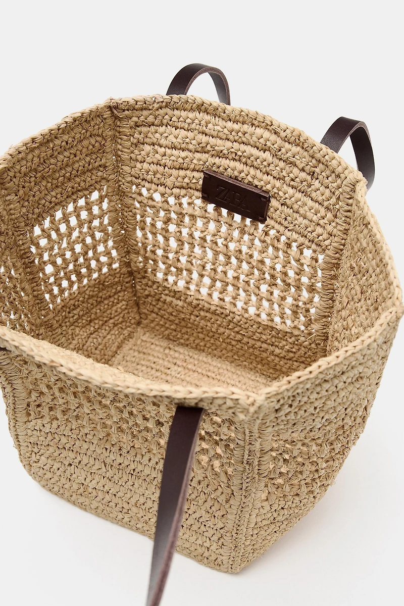 RAFFIA MINI SHOPPER BAG