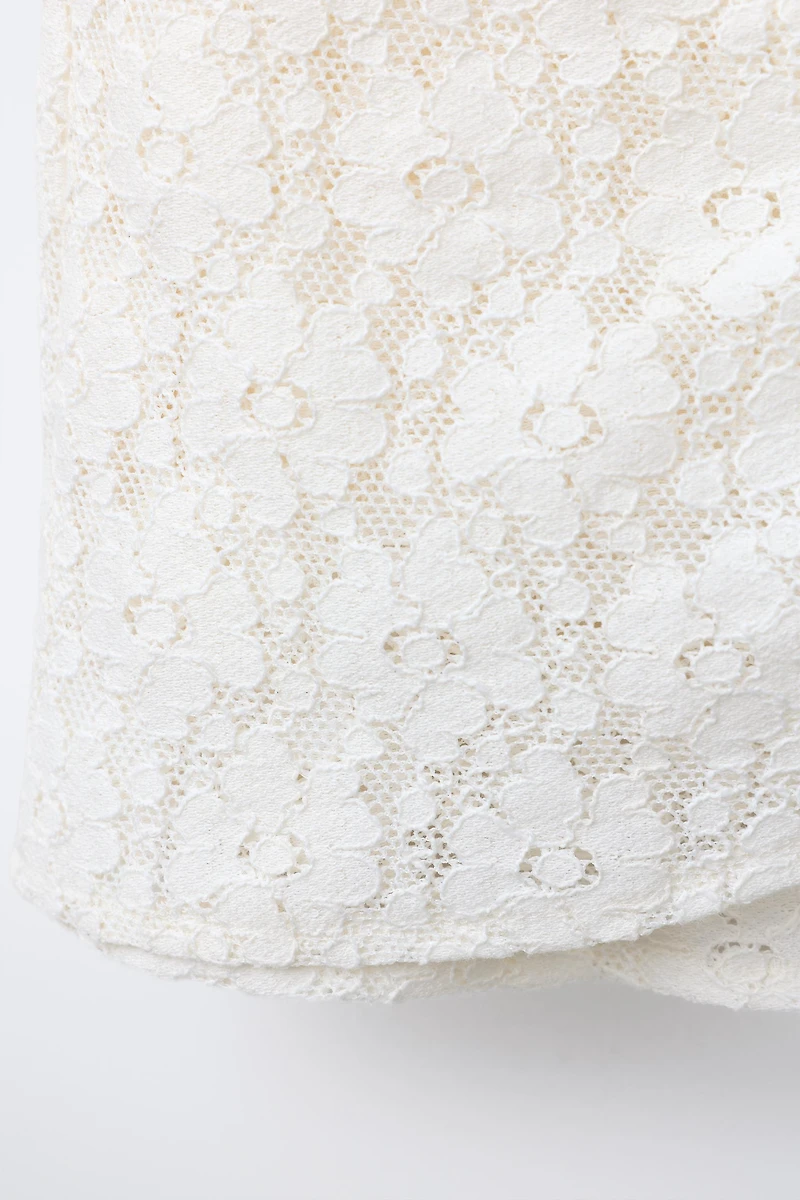 DRAPED LACE SKIRT