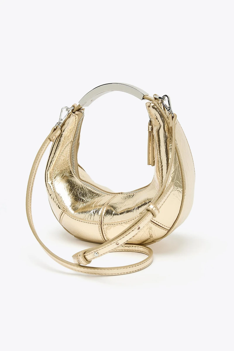 OVAL BAG WITH METAL HANDLE