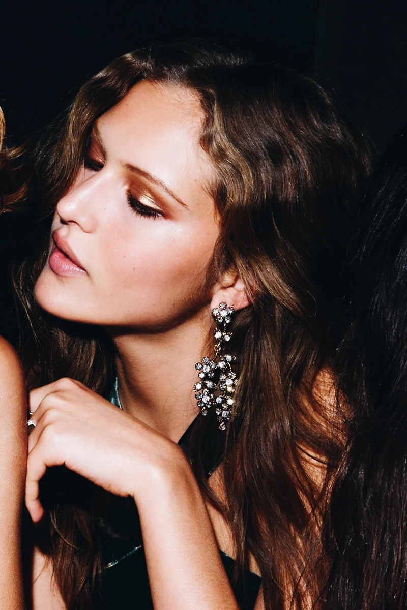 WATERFALL FLOWER JEWEL EARRINGS