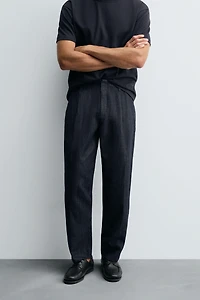 WIDE FIT CROPPED DENIM PANTS