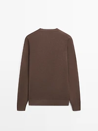 Pull en maille 100 % lin à col rond