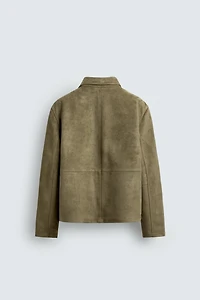 FAUX SUEDE JACKET WITH POCKETS