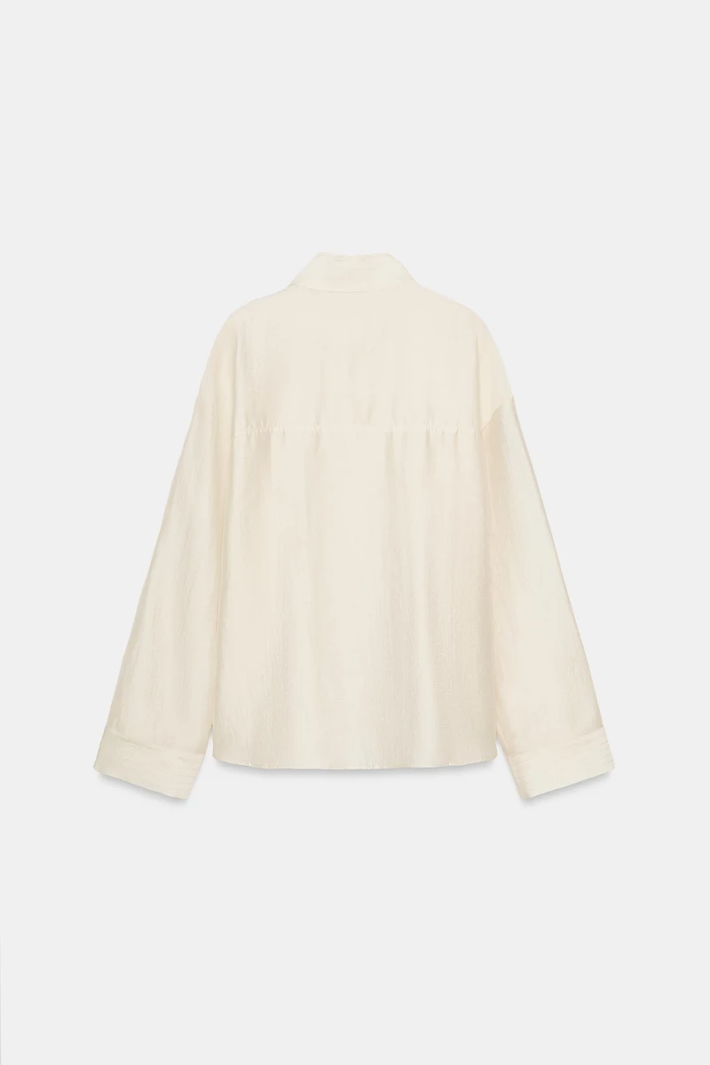 FLOWY HIGH COLLAR SHIRT