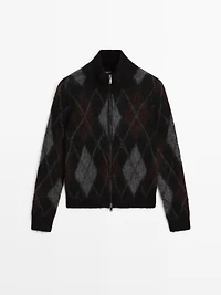 Wool and alpaca argyle cardigan