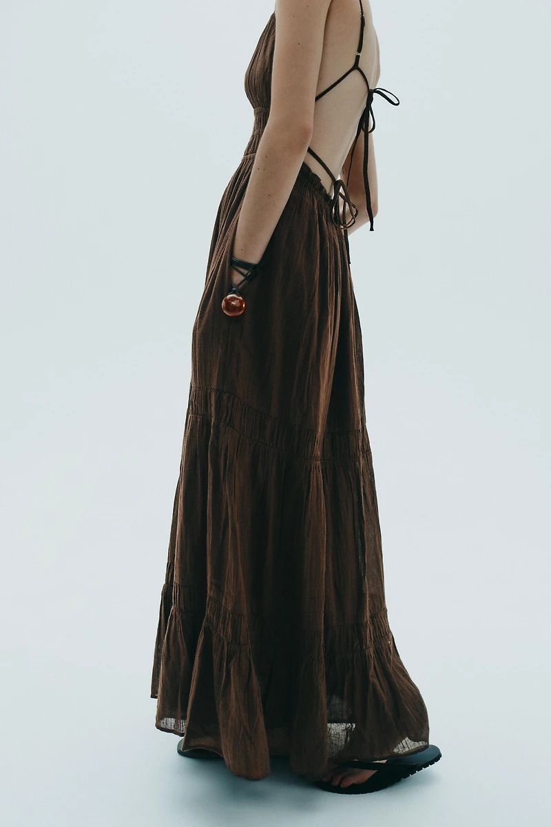 GAUZE MIDI DRESS