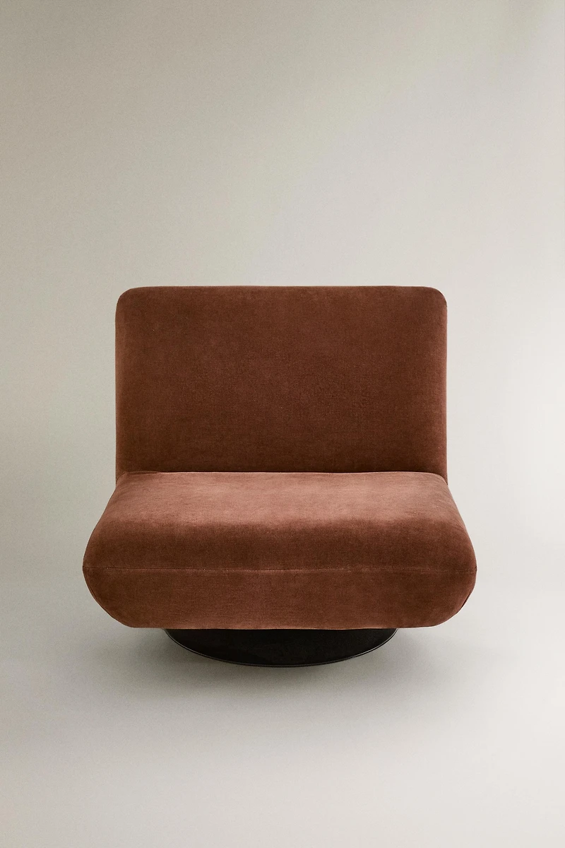 FAUTEUIL PIVOTANT IMITATION VELOURS