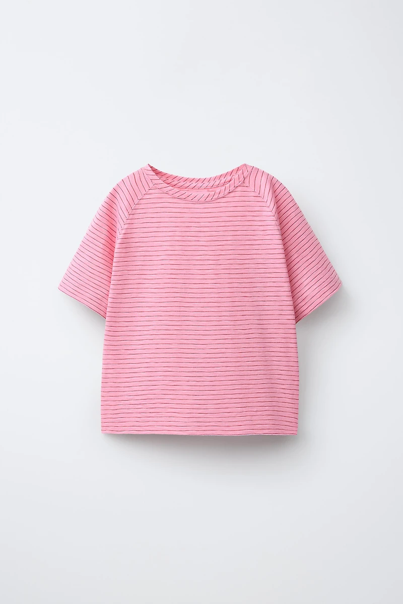 STRIPED RAGLAN SLEEVE T-SHIRT