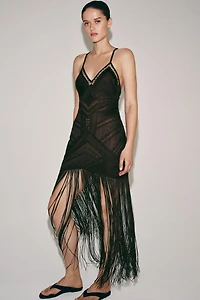 ROBE LONGUE À FRANGES ZW COLLECTION