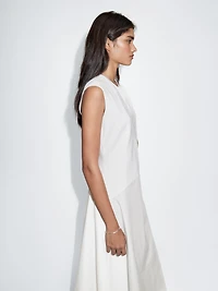 Robe longue contrastante sans manches