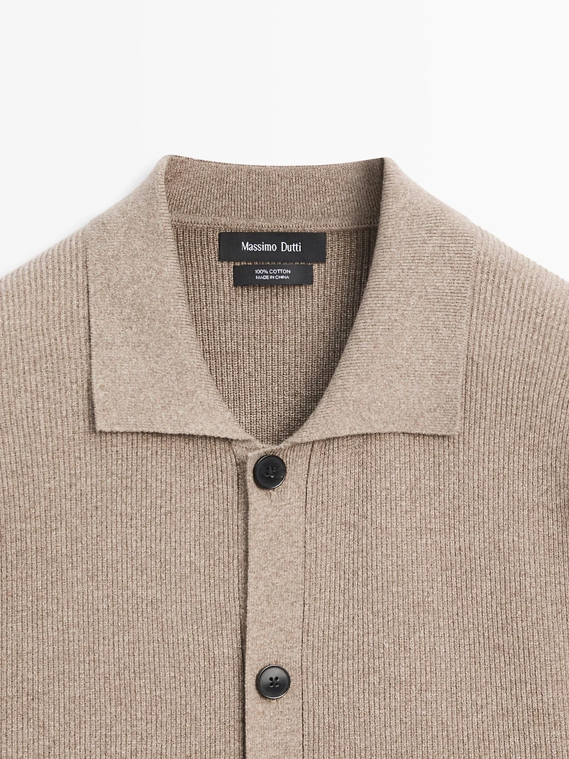 Cotton knit cardigan