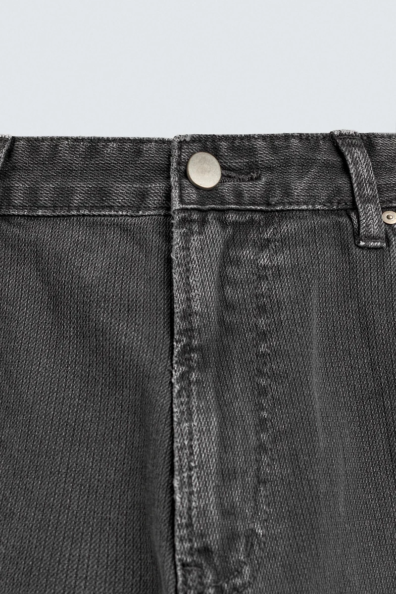 FLARE FIT TEXTURED COTTON PANTS