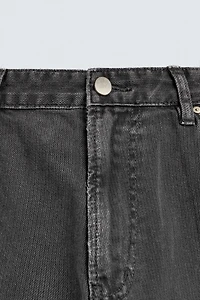 FLARE FIT TEXTURED COTTON PANTS