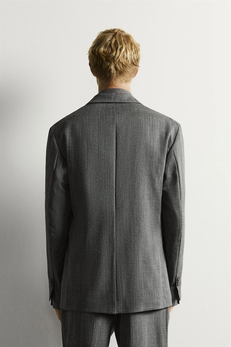 RELAXED FIT 100% WOOL SUIT BLAZER