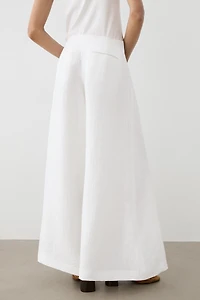 Linen blend palazzo trousers