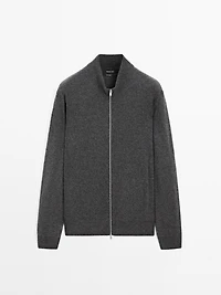 100% cashmere zip-up cardigan