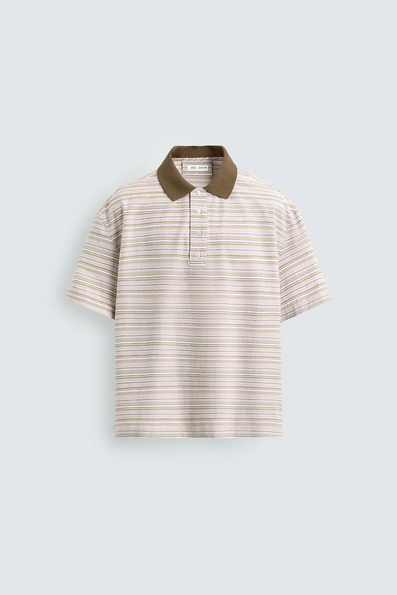 RELAXED FIT STRIPED POLO SHIRT