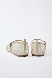 EMBROIDERED BALLET FLATS