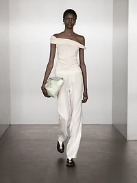 Draped strapless top