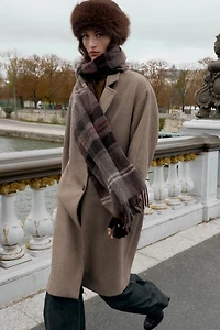 OVERSIZED WOOL COAT WITH CONTRAST CUFF