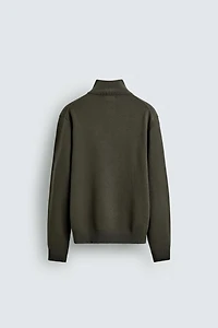 MOCK NECK BUTTON SWEATER