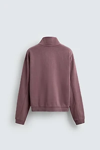 SWEAT DÉLAVÉ COL ZIPPÉ