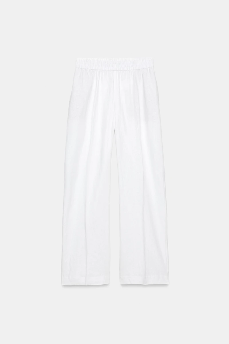 LINEN STRAIGHT LEG PANTS