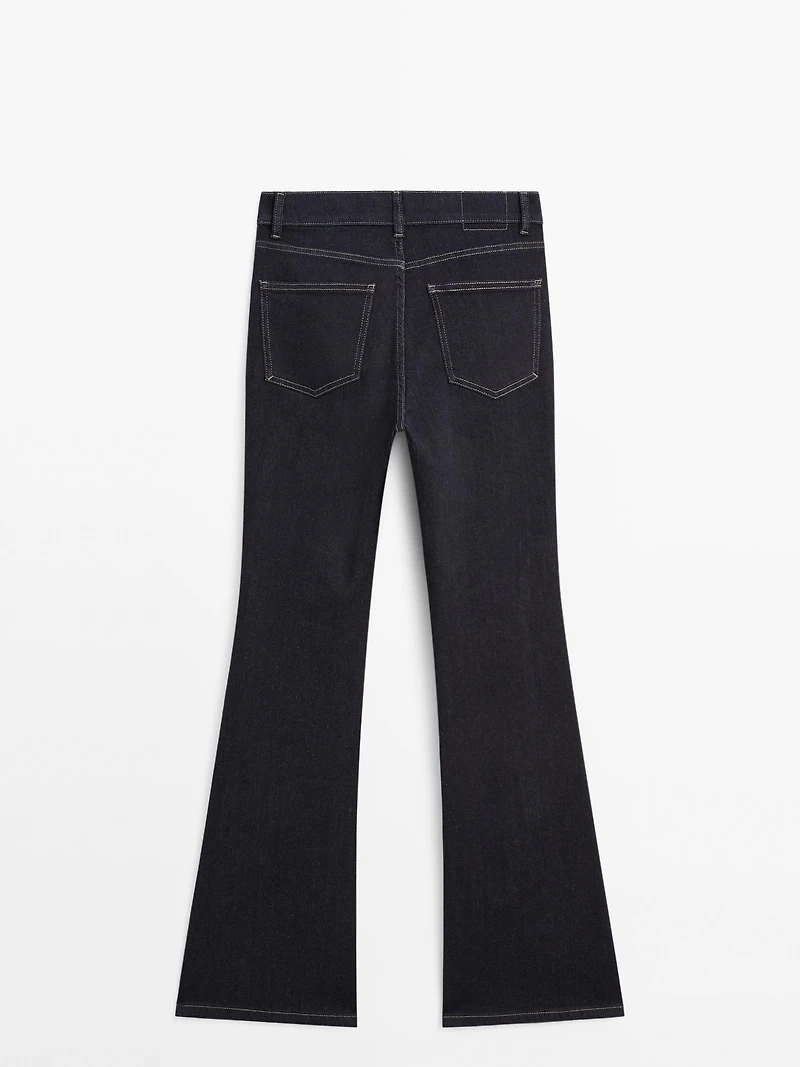 High waist bell bottom skinny jeans