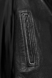 100% LEATHER BUCKLE JACKET ZW COLLECTION