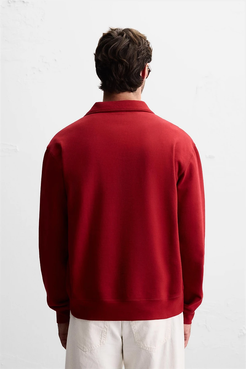 BASIC QUARTER-ZIP SWEATSHIRT
