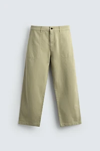 WASHED STRAIGHT FIT PANTS