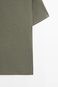 Linen and cotton double-collar T-shirt